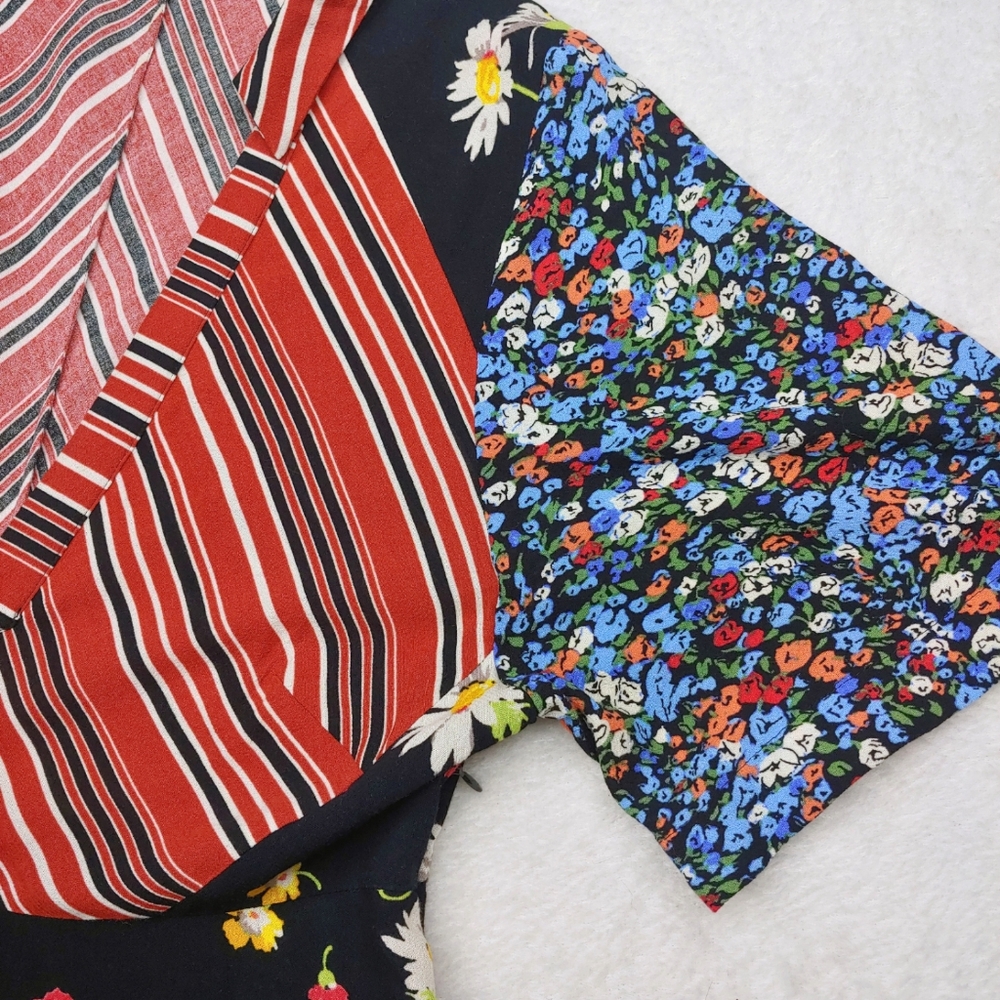 Free People Multicolor Floral and Stripe Mini Dress - Picture 10 of 15